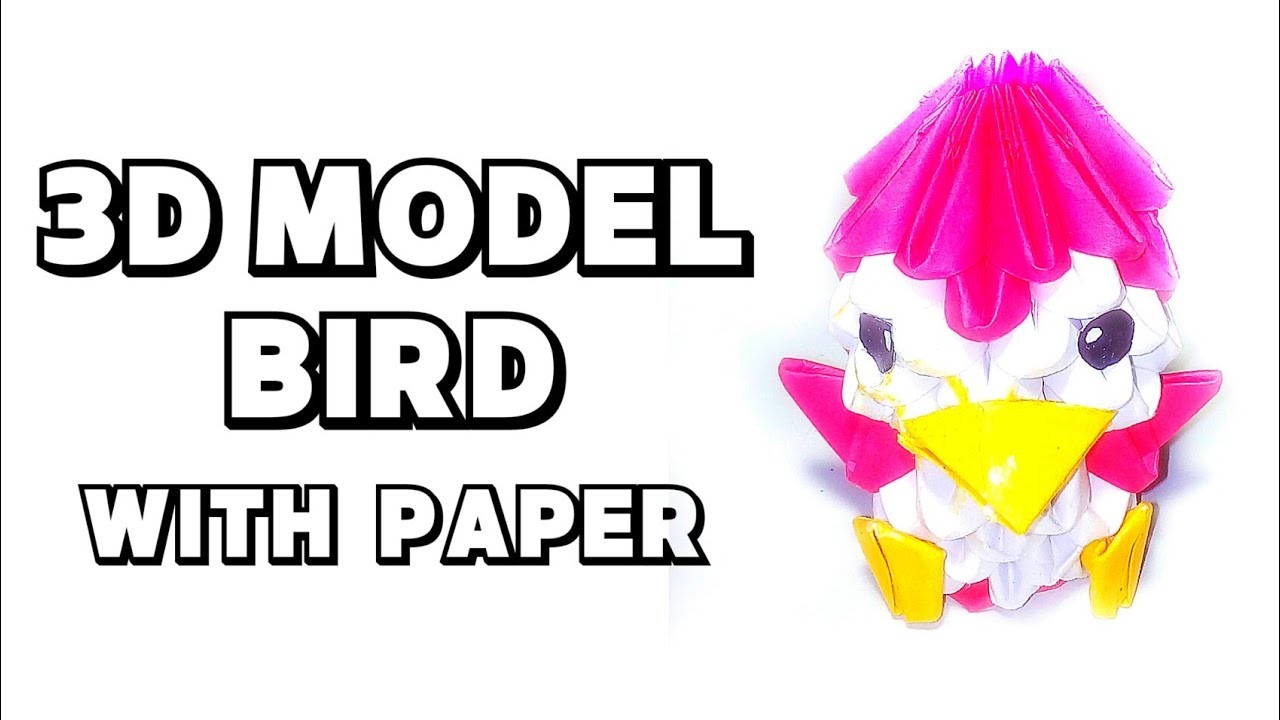 3D model Origami paper Bird
