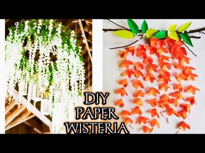 Diy paper wisteria flowers| diy flowers| paper flowers diy| easy paper flowers