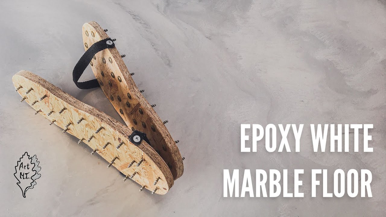 Epoxy Kitchen Floor Design | White Marble