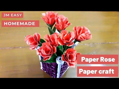 #How To Make Easy Paper Rose#DIY Paper Rose#Paper Flower Making#কাগজের তৈরি গোলাপ ফুল।