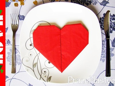 Składanie serwetek w serce - 2 sposoby | Dekoracja stołu na walentynki | Serce z serwetki