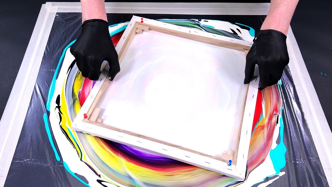 Turn Your Canvas In Paint And See What Happens [Easy Fluid Art Painting]