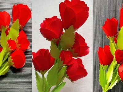 How to make rose flower | paper craft | paper flower | কাগজের ফুল | কাগজের গোলাপ ফুল | flower craft