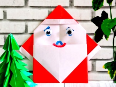 Origami Santa Claus - How To make Santa Claus with Origami paper - DIY Christmas Origami