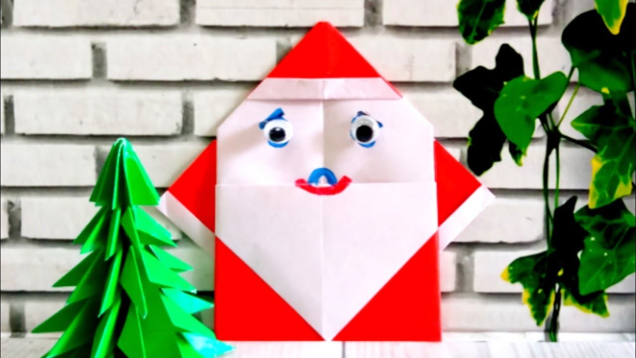 Origami Santa Claus - How To make Santa Claus with Origami paper - DIY Christmas Origami