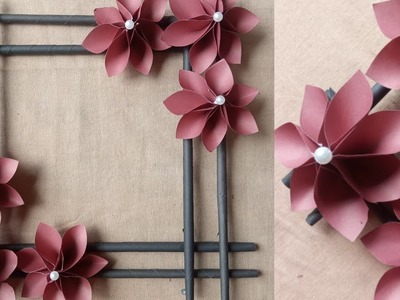 কাগজ দিয়ে ঘর সাজানোর পদ্ধতি | Wall Decoration Idea | কাগজের ফুল বানানো | Paper flower Craft 2021