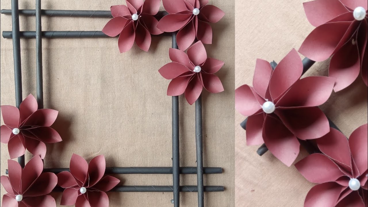 কাগজ দিয়ে ঘর সাজানোর পদ্ধতি | Wall Decoration Idea | কাগজের ফুল বানানো | Paper flower Craft 2021