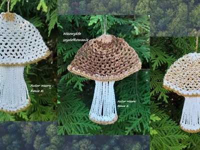 Grzybek szydełko 10 cm. Autor wzoru.Author Renia K. Mushroom crochet tutorial