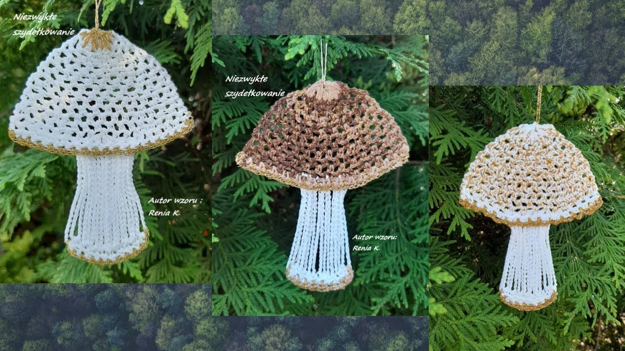 Grzybek szydełko 10 cm. Autor wzoru.Author Renia K. Mushroom crochet tutorial