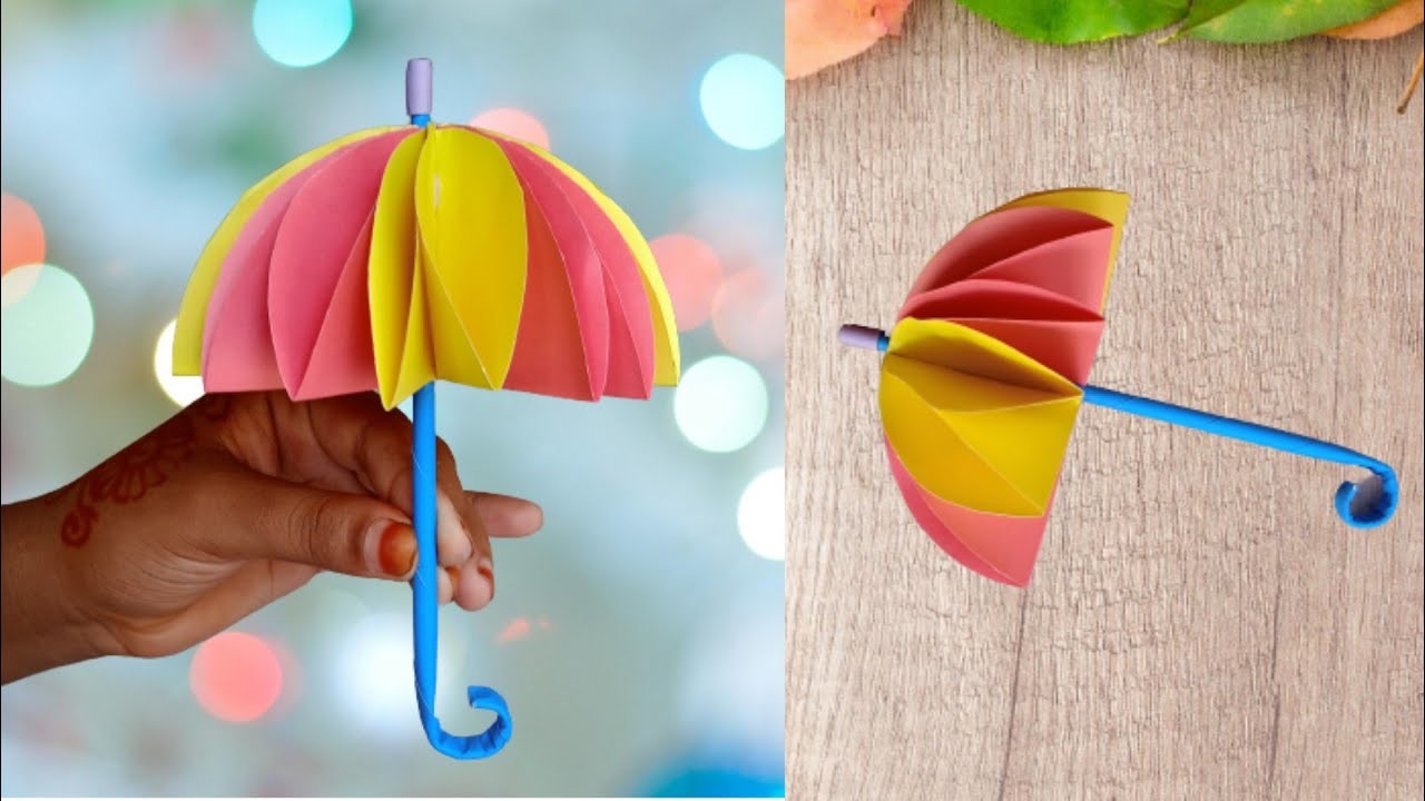How to make DIY paper umbrella || Origami umbrella making || কাগজ দিয়ে ছাতা বানানো