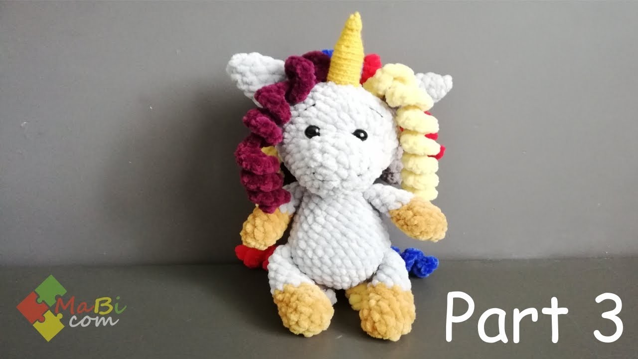 Szydełkowy jednorożec.Crochet unicorn part 3