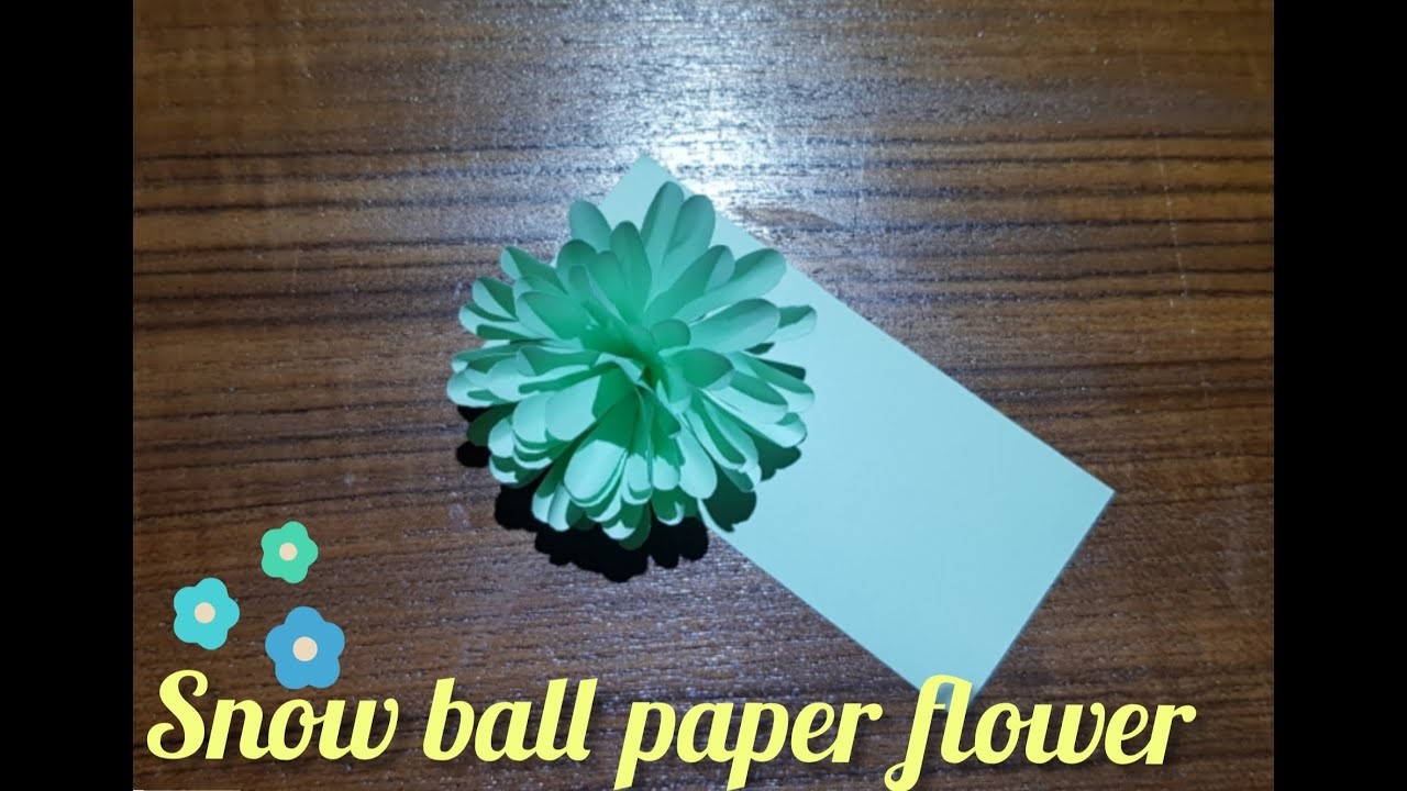 রঙ্গিন কাগজের ফুল - How To Make Snowball Flower - Craft Tutorial | Handmade Paper Flower