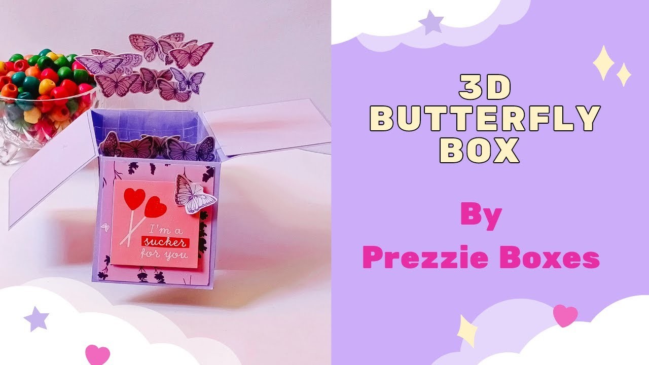 3D BUTTERFLY BOX #prezzieboxes #cardideas