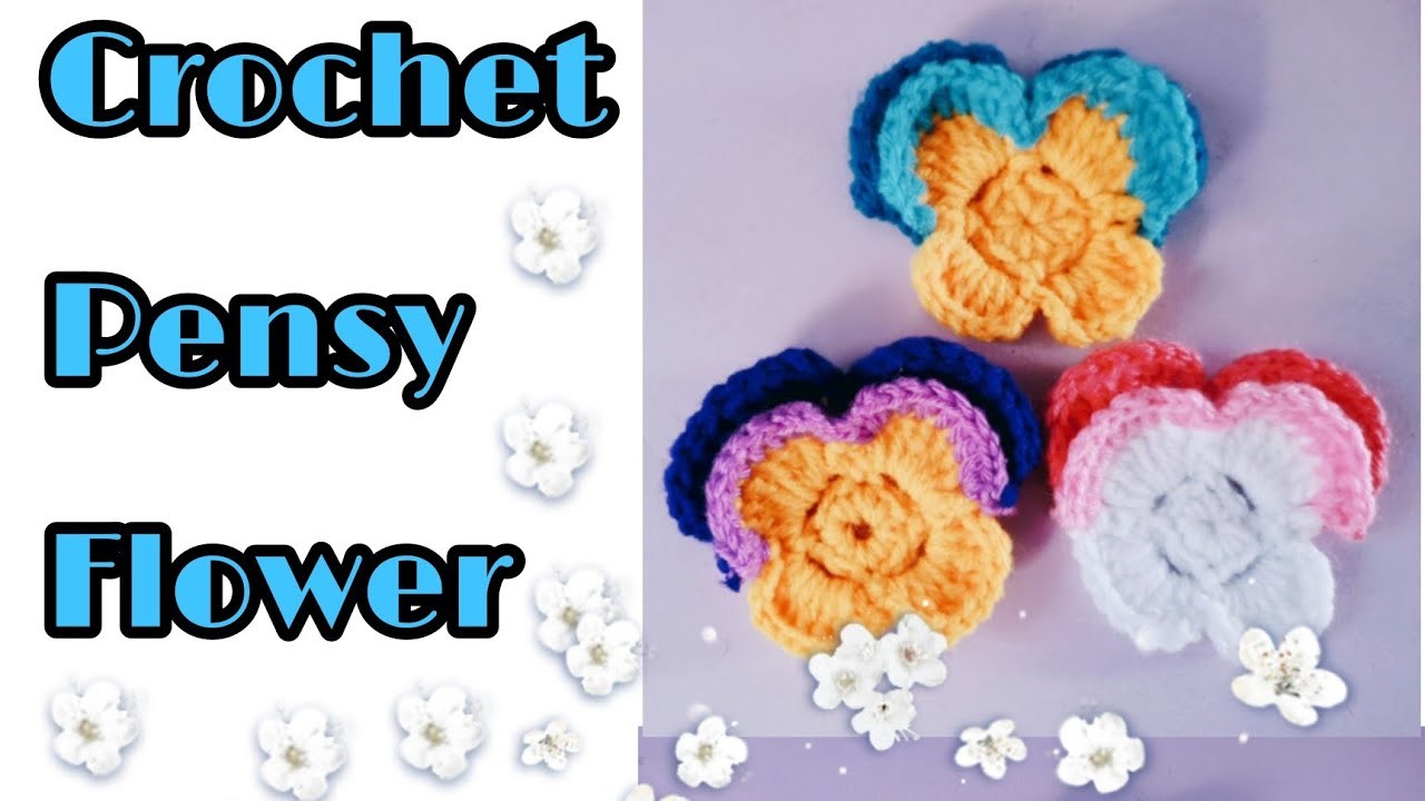 How to crochet Pansy flower I Easy crochet flower tutorial for beginners????#4क्रोशिया फूल#