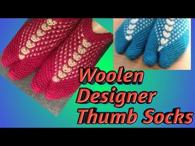 New style woolen designer flower  thumb socks????
