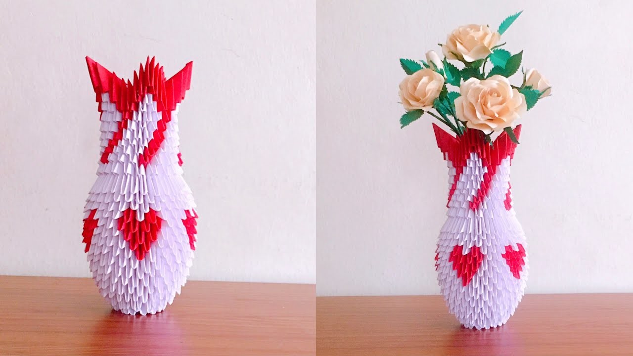 Origami 3D Flower Vase. Paper Flower Vase. DIY Paper Crafts. Paper Crafts || Dev's Creative