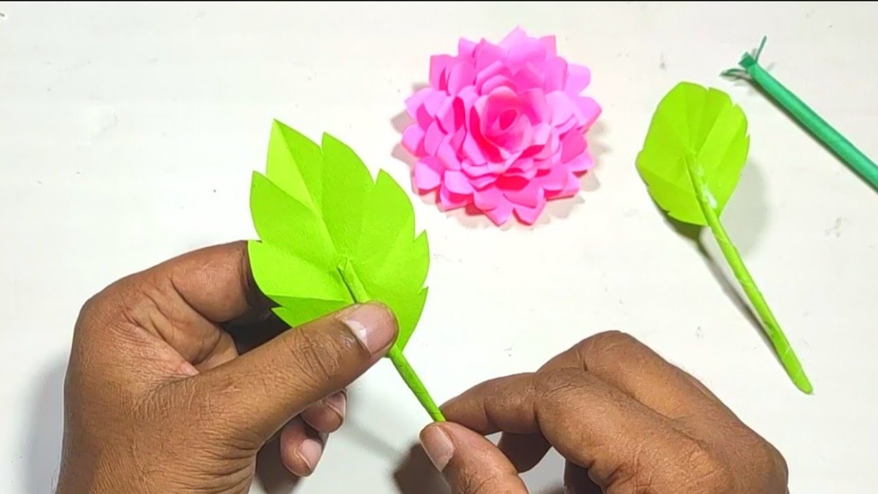 Paper Flowers । কাগজের ফুল । kagojer full । ফুল বানানো । paper stick flower । how to make paper ।#3