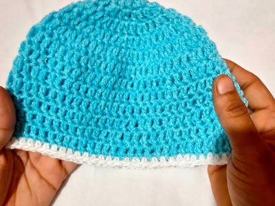 Easy crochet baby hat.0-3 months tamil #8