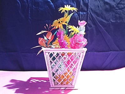 Make beautiful paper flower and vase | paper craft | ফুল ও ফুলদানি বানানো