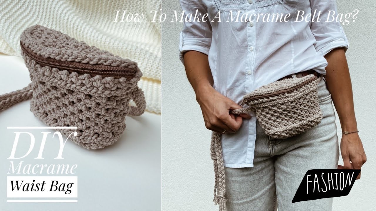 [ENG SUB] DIY Macrame Waist Bag.Macrame Belt Bag.Jak zrobić torebkę-nerkę?.Nerka ze sznurka