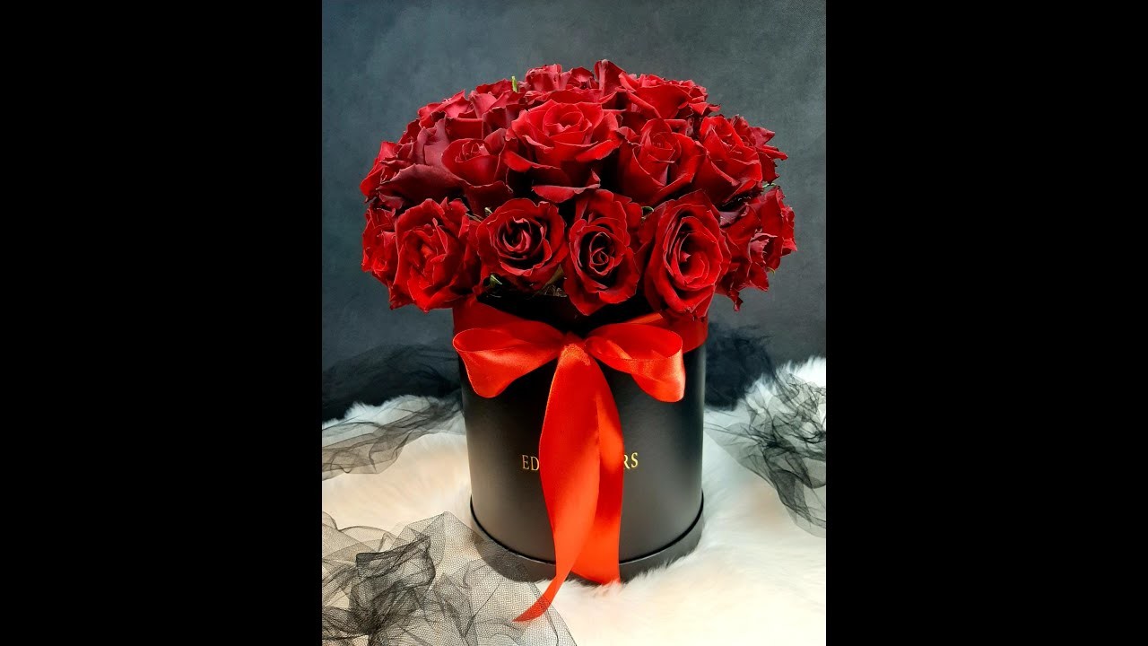 Flower box z 50 żywych róż. rocznica ślubu. urodzin. jak zrobić