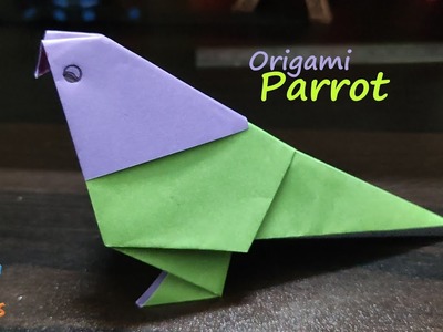 How to Make an Easy Bird with Paper | Origami Parrot | কাগজের টিয়া পাখি