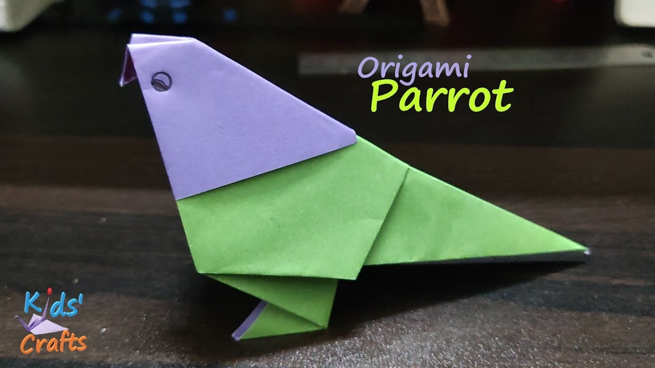 How to Make an Easy Bird with Paper | Origami Parrot | কাগজের টিয়া পাখি
