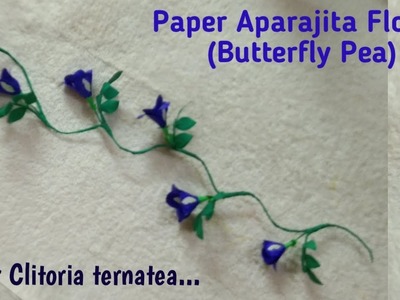 Paper Aparajita Flower. Diy Paper Clitoria ternatea || Dayita's Craft #shorts