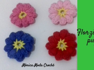 Flor puff de crochê (crochet puff flower)