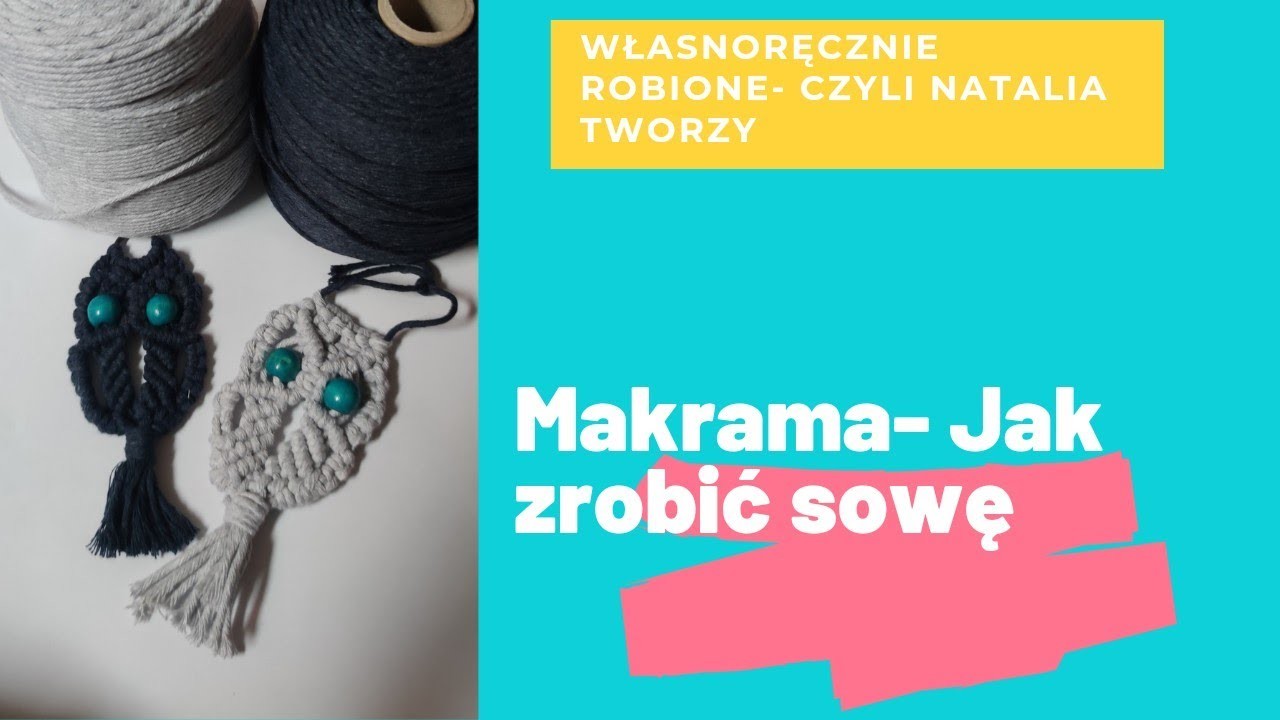 Makrama- sowa,brelok. macrame - owl