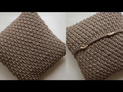 Poduszka ze sznurka bawełnianego na szydełku. Przepiękny wypukły ścieg. Pillow crochet pattern