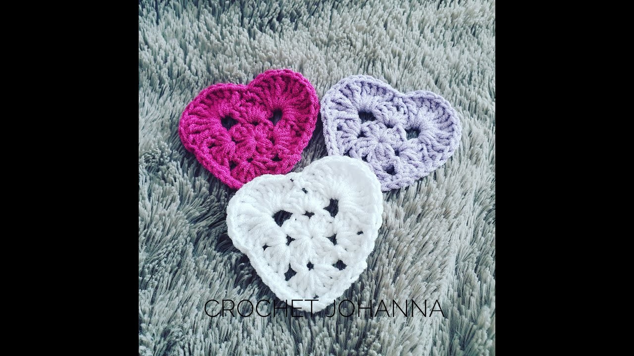 Serce na szydełku - Crochet heart granny square