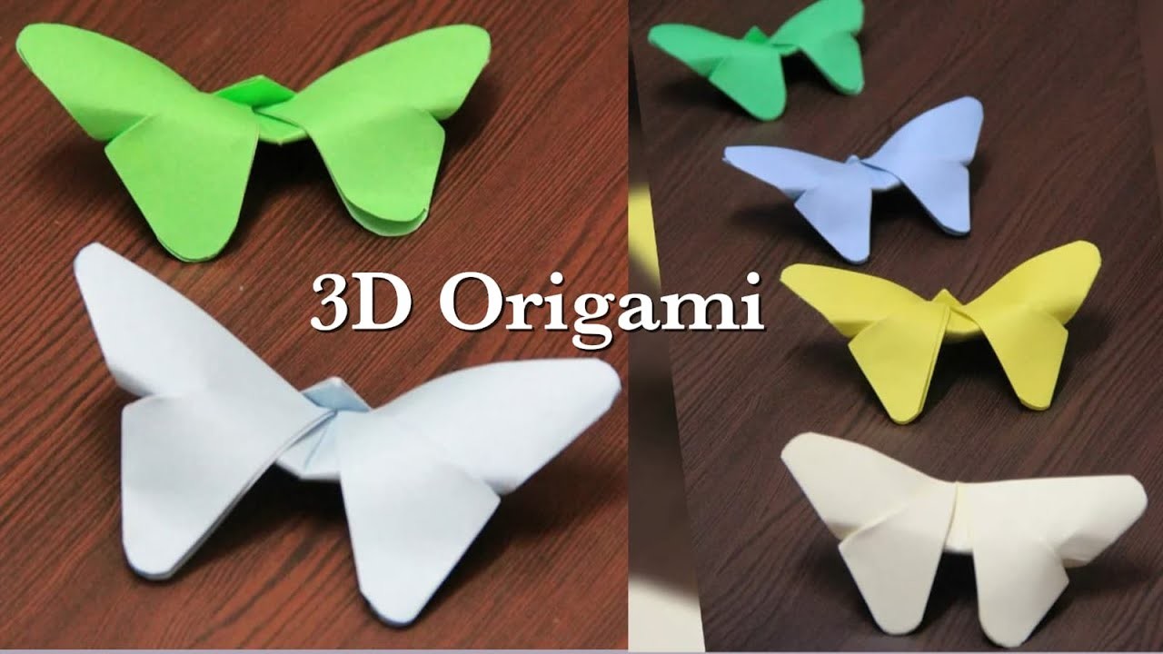 3D Origami Butterfly ???? #papercraft #origamicraft #DIY