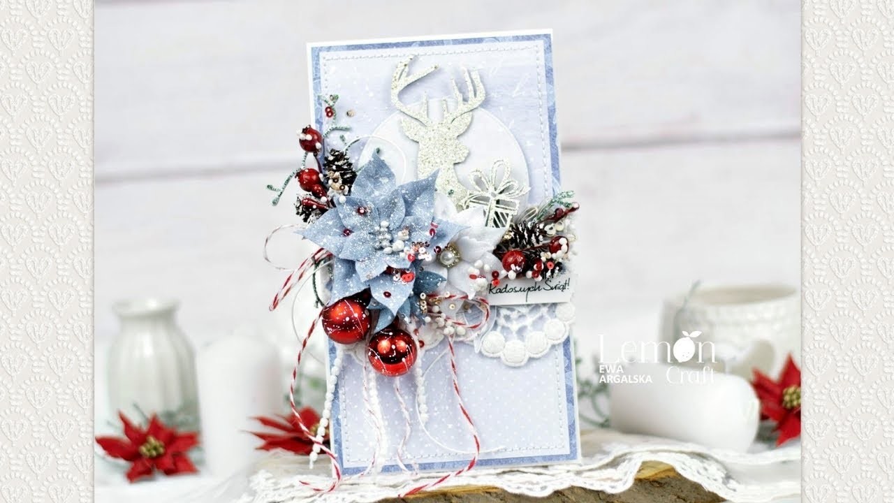 Kartka na Boże Narodzenie - jak zrobić kartkę świąteczną? Kurs scrapbooking krok po kroku