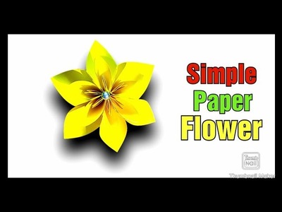Simple Paper Flower|Origami Flower|how to make paper flower|কাগজের ফুল