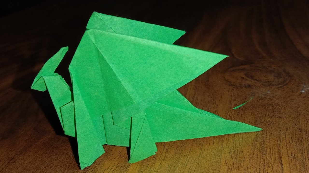 3d origami paper Dragon