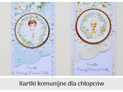 Kartki komunijne dla chłopców | ScrapAndMe "Celebrations Blue" | Papierowe wizje