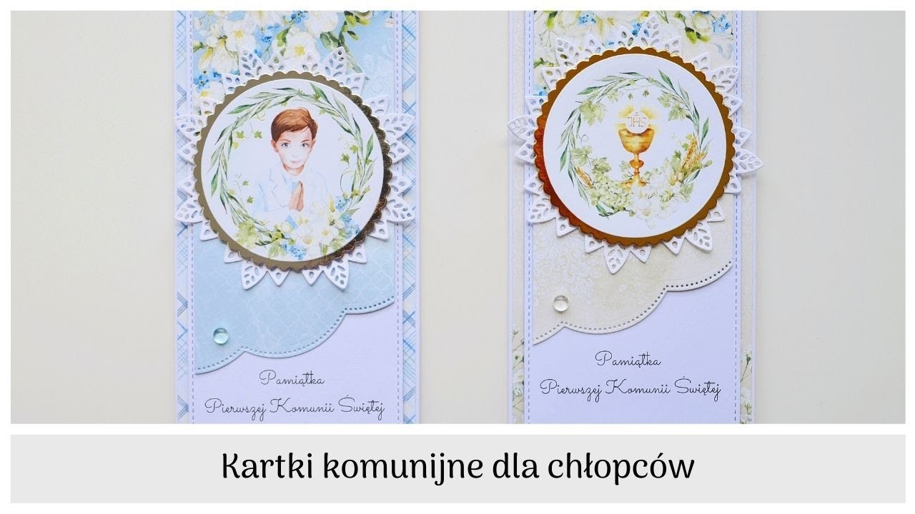 Kartki komunijne dla chłopców | ScrapAndMe "Celebrations Blue" | Papierowe wizje