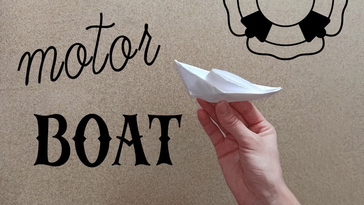 MOTOR BOAT ORIGAMI. 3D origami ship. Easy fidget toy.