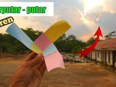 Orgami baling - baling doraemon, origami easy craft, origami paper caft, paper spining round craft