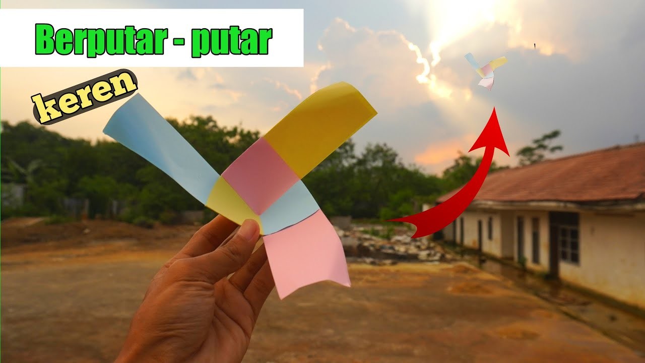 Orgami baling - baling doraemon, origami easy craft, origami paper caft, paper spining round craft