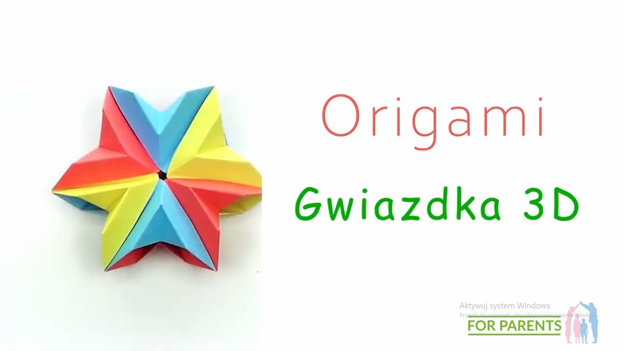 Origami Gwiazdka 3D łatwa proste origami modułowe ???? Trudność: ❤️❤️????????????