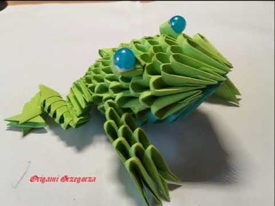 Origami modułowe 3D - Żabka mała - Modular 3D origami - Little frog
