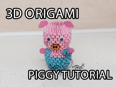 3d origami piggy tutorial. Mała świnka origami 3d kurs krok po kroku