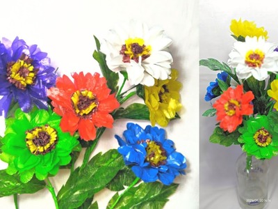 Bunga Zinnia dari plastik kresek | DIY flower from plastic bags