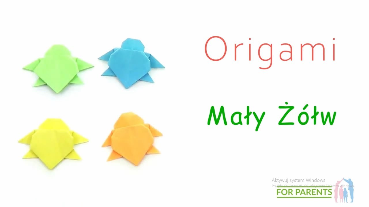 Origami Mały żółw proste origami z jednej kartki ???? Trudność: ❤️❤️????????????