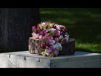 Stroik na drzewie ze sztucznych kwiatów na cmentarz || Kompozycja nagrobna krok po kroku