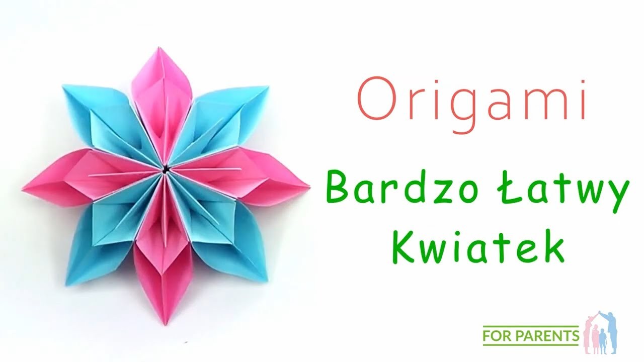 Origami Bardzo łatwy kwiatek - łatwe origami modułowe ???? Trudność: ❤️????????????????