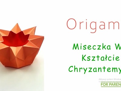 Origami Miseczka w kształcie Chryzantemy proste origami z jednej kartki ???? Trudność: ❤️❤️????????????
