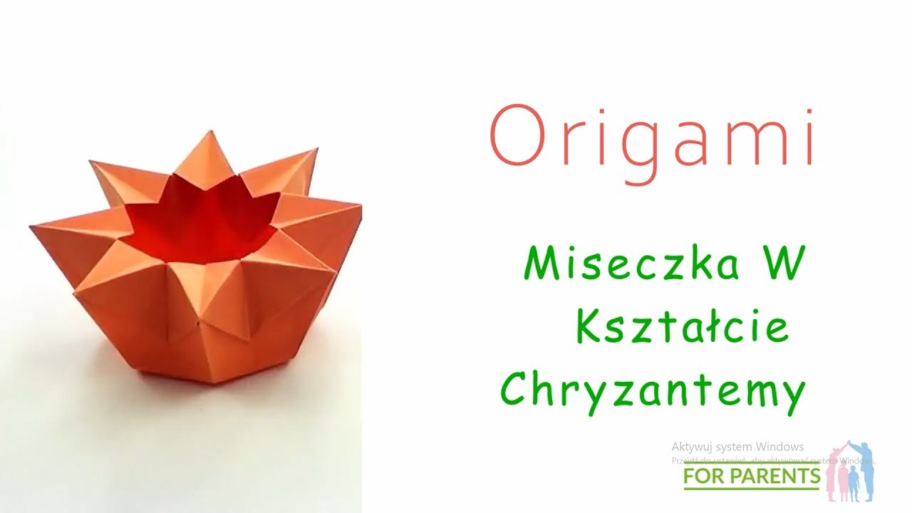 Origami Miseczka w kształcie Chryzantemy proste origami z jednej kartki ???? Trudność: ❤️❤️????????????
